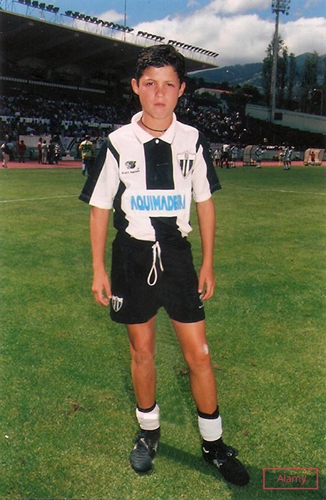 young Ronaldo on the football field