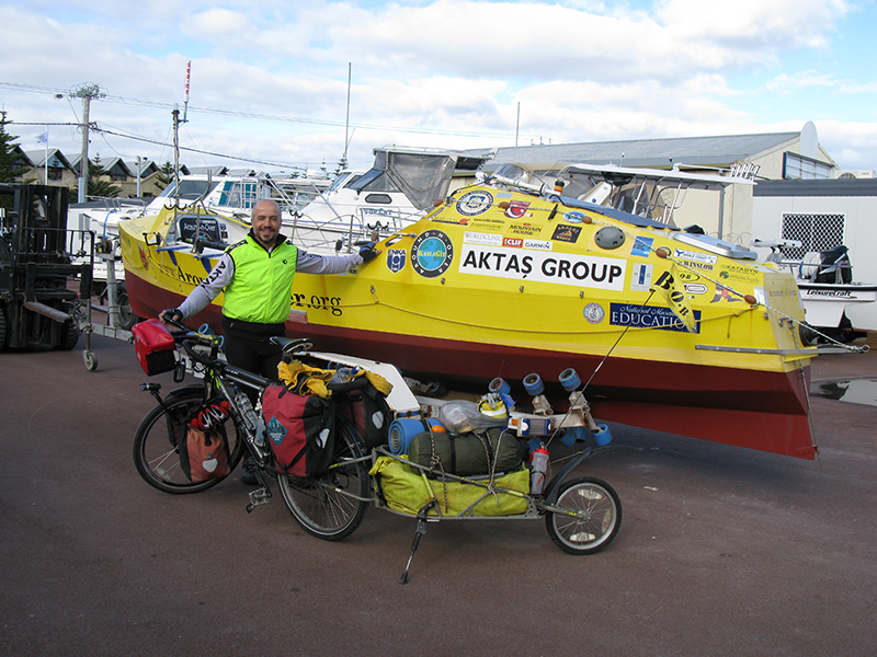 Erden with his boat