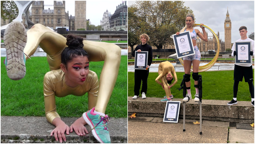 Record holders and Liberty close-up